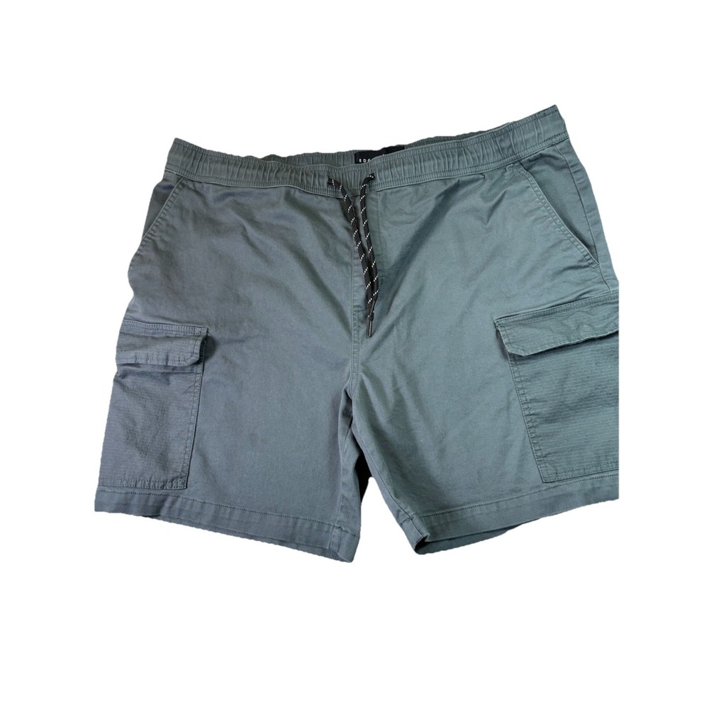 Edgar & Ash Men's XL Gray Cargo Shorts Elastic Waist Cotton Stretch Drawstring